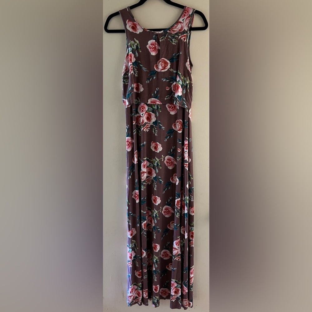 Latched Mama Boysenberry Maxi Nursing Dress - Picture 4 of 5